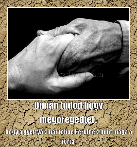 Onnan tudod hogy megöregedtél..
 
hogy a gyertyák már többe kerülnek, mint maga a torta.