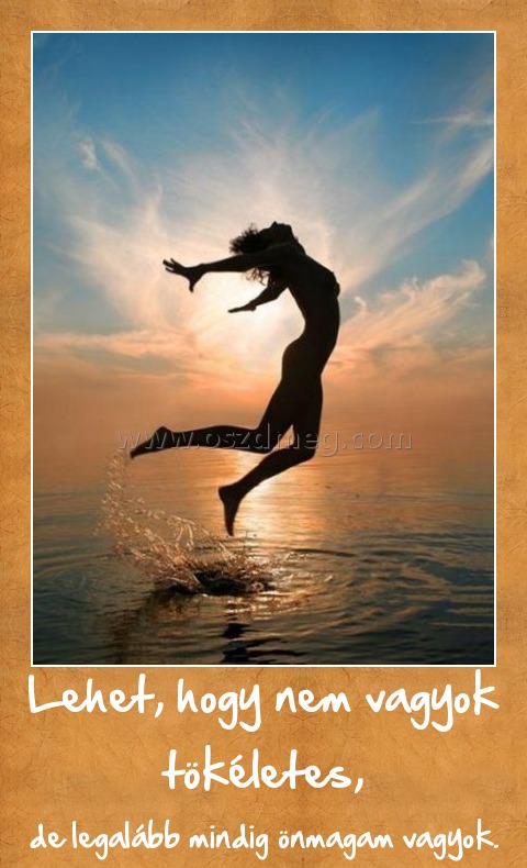 Lehet, hogy nem vagyok tökéletes,
 
de legalább mindig önmagam vagyok.