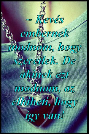 ~ Kevés embernek modnom ~ Kevés embernek modnom
~ Kevés embernek modnom, hogy szeretlek. De akinek ezt modnom, az elhiheti, hogy így van!