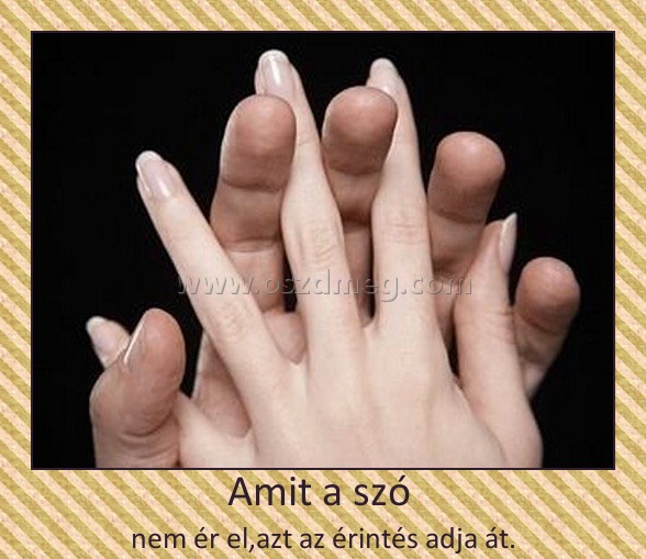 Amit a szó 
 
nem ér el,azt az érintés adja át.