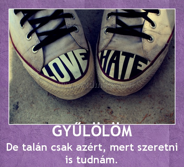 GYŰLÖLÖM
 
De talán csak azért, mert szeretni is tudnám.