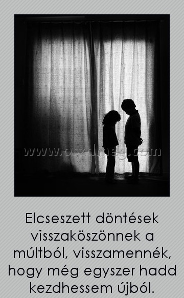 Elcseszett döntések Elcseszett döntések
Elcseszett döntések visszaköszönnek a múltból, visszamennék, hogy még egyszer hadd kezdhessem újból.