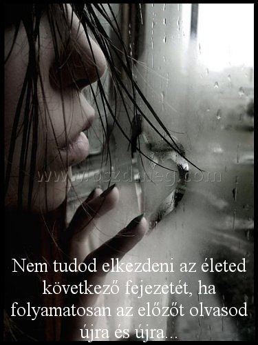 Nem tudod elkezdeni az Nem tudod elkezdeni az
Nem tudod elkezdeni az életed következő fejezetét, ha folyamatosan az előzőt olvasod újra és újra...