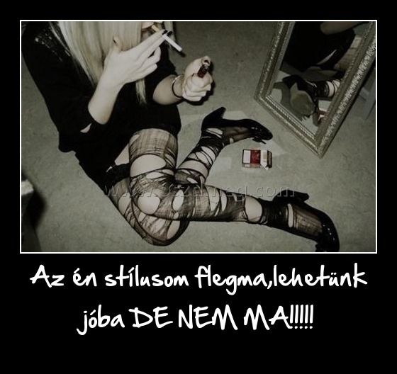 Az én stílusom flegma,lehetünk jóba DE NEM MA!!!!! Az én stílusom flegma,lehetünk jóba DE NEM MA!!!!!