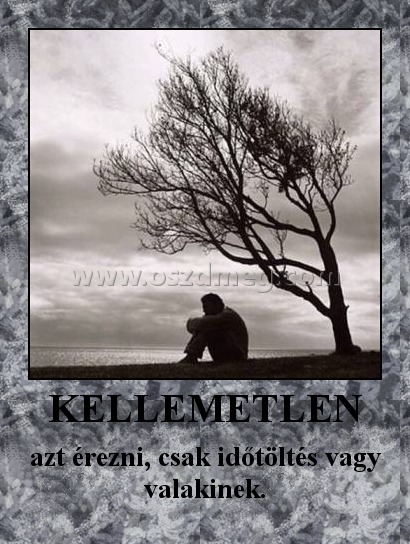 KELLEMETLEN
 
azt érezni, csak időtöltés vagy valakinek.