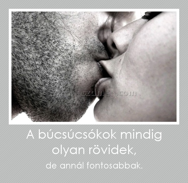A búcsúcsókok mindig olyan rövidek, A búcsúcsókok mindig olyan rövidek,
de annál fontosabbak.