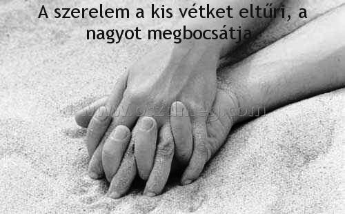 A szerelem a kis
 
A szerelem a kis vétket eltűri, a nagyot megbocsátja.