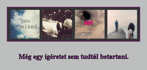 
 
Még egy ígéretet sem tudtál betartani.