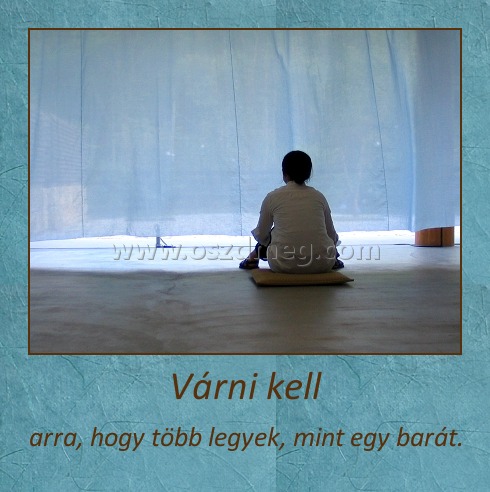 Várni kell
 
arra, hogy több legyek, mint egy barát.