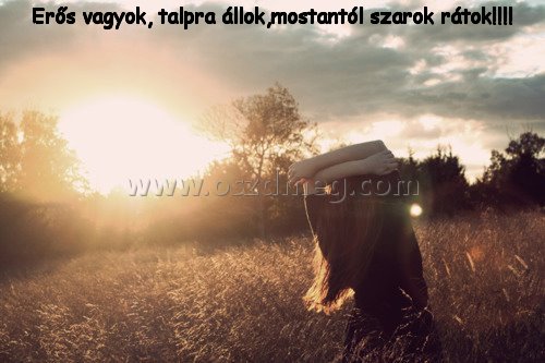 Erős vagyok Erős vagyok
Erős vagyok, talpra állok,mostantól szarok rátok!!!!