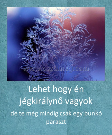 Lehet hogy én jégkirálynő vagyok
 
de te még mindig csak egy bunkó paraszt