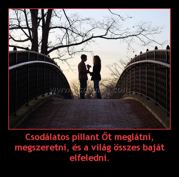Csodálatos pillant Őt meglátni, megszeretni, és a világ összes baját elfeledni. Csodálatos pillant Őt meglátni, megszeretni, és a világ összes baját elfeledni.