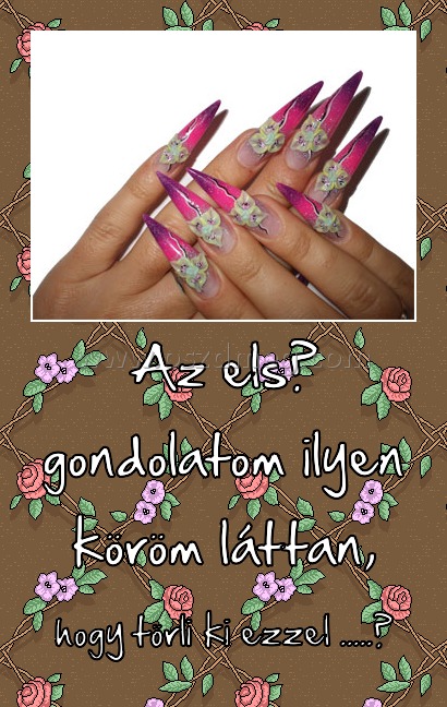 Az első gondolatom ilyen köröm láttan, Az első gondolatom ilyen köröm láttan,
hogy törli ki ezzel .....?