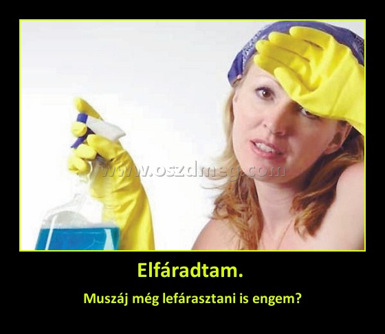 Elfáradtam. 
 
Muszáj még lefárasztani is engem?
