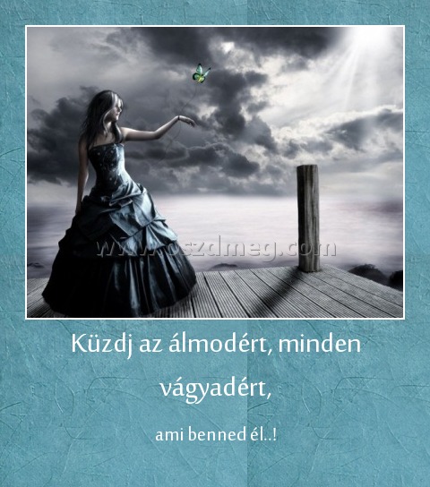 Küzdj az álmodért, minden vágyadért,
 
ami benned él..!