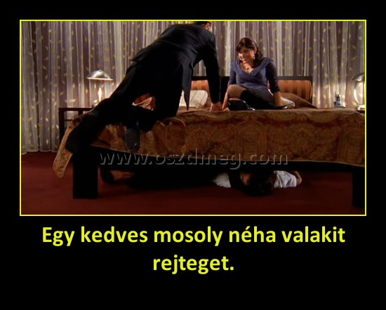 Egy kedves mosoly néha valakit rejteget.
 
