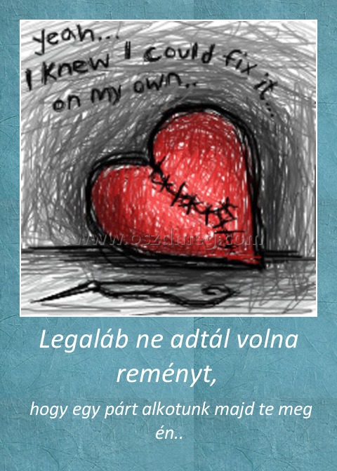 Legaláb ne adtál volna reményt, Legaláb ne adtál volna reményt,
hogy egy párt alkotunk majd te meg én..