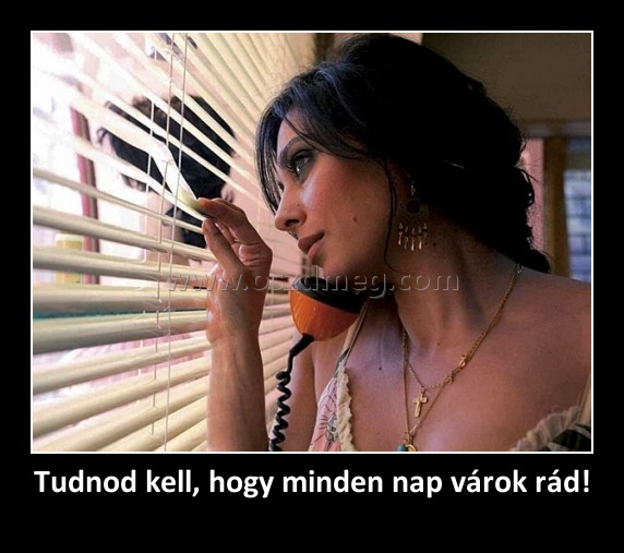 Tudnod kell, hogy minden nap várok rád!
 
