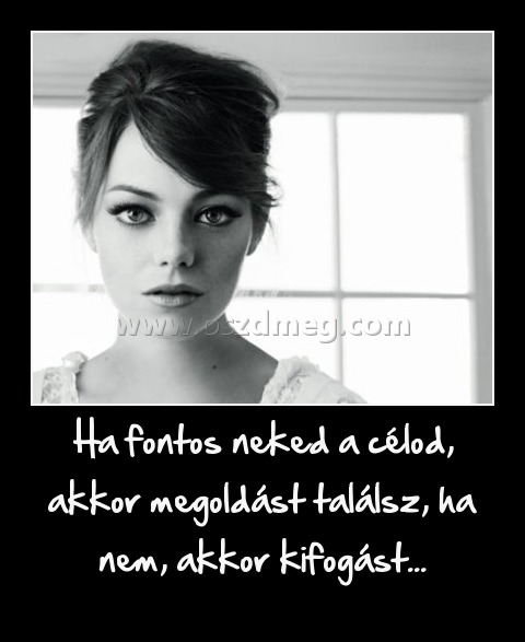 Ha fontos neked a célod, akkor megoldást találsz, ha nem, akkor kifogást... Ha fontos neked a célod, akkor megoldást találsz, ha nem, akkor kifogást...