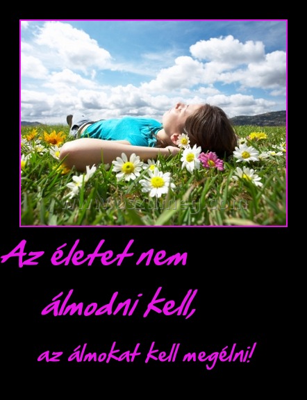 Az életet nem álmodni kell,
 
az álmokat kell megélni!